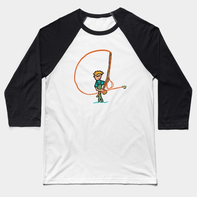 Fly Fishing Baseball T-Shirt by Mark Ewbie